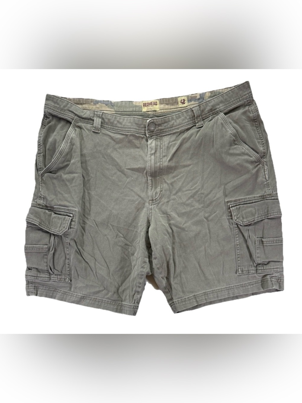 Redhead Cargo Shorts Men's 42 Green Pockets Utility Outdoors Workwear Dad